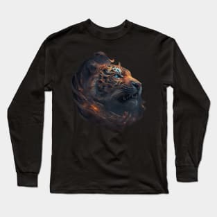 Tiger in Space with unique Design Long Sleeve T-Shirt